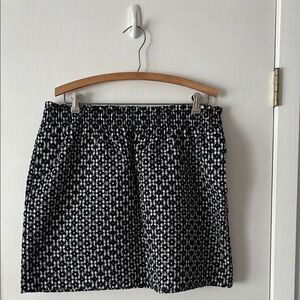 Jcrew Black and White embroidered gingham skirt